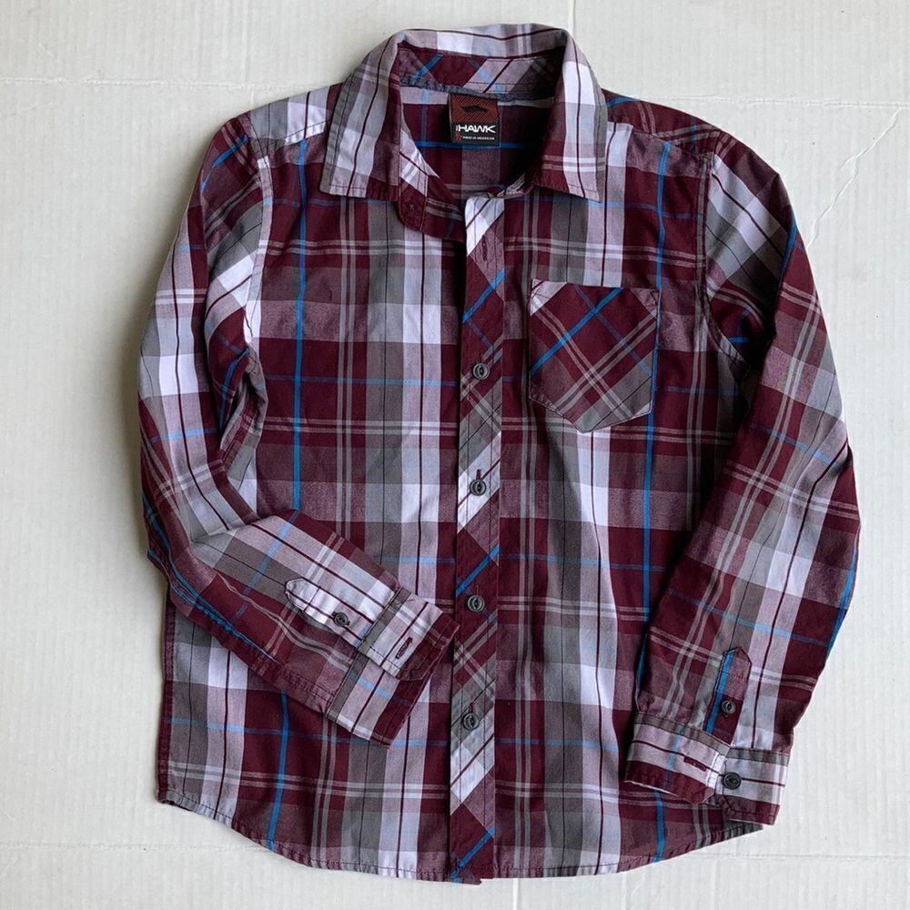 Boy’s  Tony Hawk Plaid Long Sleeve Shirt Boys 7X